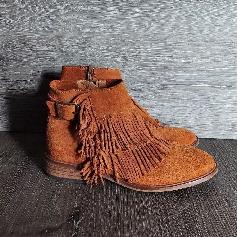 Topshop Arid Fringe Ankle Boots 37